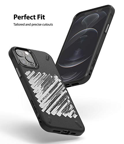 Image of Ringke Onyx Design for iPhone 12 / iPhone 12 Pro Case Back Cover, Rugged Flexible Protection Durable Anti-Slip TPU Heavy Impact Shock Absorbent Back Cover Case - Paint (Black)