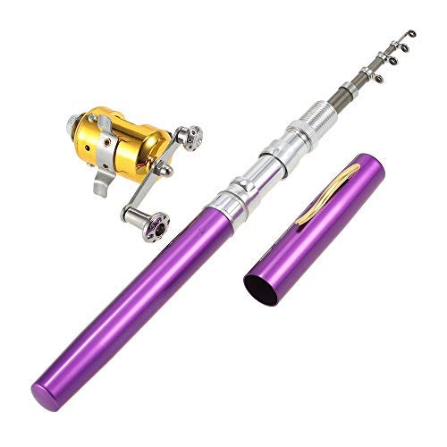 LIXIANGNAN Mini Portable Pocket Fish Rod Pen Aluminum Alloy Fishing Rod Pole Reel Combos