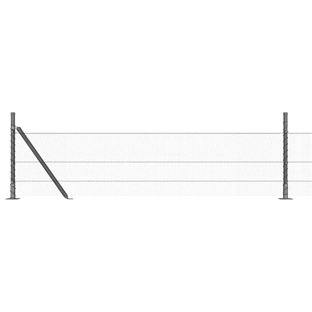 Postes de valla gris de 100 cm, de acero gris con revestimiento de PVC