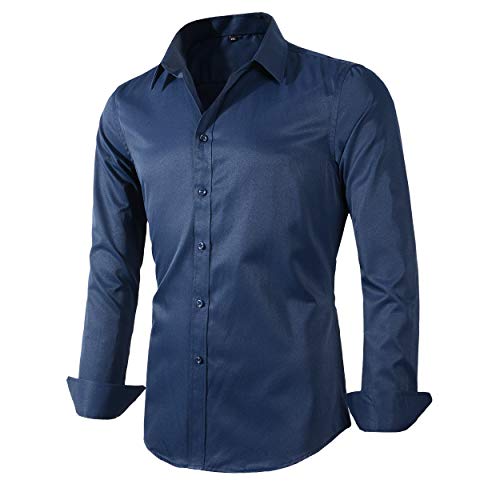 Herren Kleid Hemd Fitted Popeline Solid Gr. XL, navy Cover