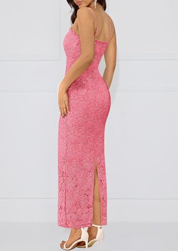 Image of PRETTYGARDEN Summer Dresses for Women 2026 Lace Floral Bodycon Semi Formal Party Wedding Guest Boho Maxi Dress