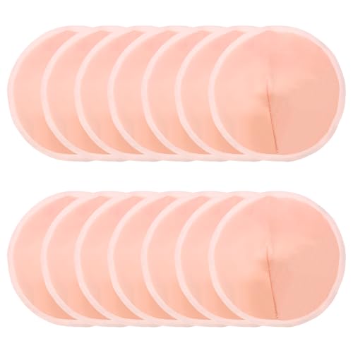 Image of Nursing Pads Reusable, 14 Count Super Absorbent and Keep Dry Breast Pads for Leaking Milk Breastfeeding Moms Essentials (Beige,15cm/5.91in)