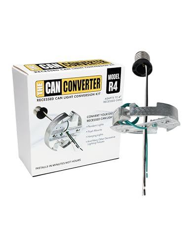 The Can Converter R4 Recessed Can Light Conversion Kit - Home Improvement for 4' Cans, Hardware Converter for Flush Mount Light, Hanging Pendant, & Light Fixture, up to 50 lb Capacity, UL Certified