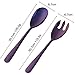 Bisda Salad Spoon and Fork Set, 12 Inch Stainless Steel Salad Server, Purple Serving Utensils, Dishwasher Safe, Pack of 2
