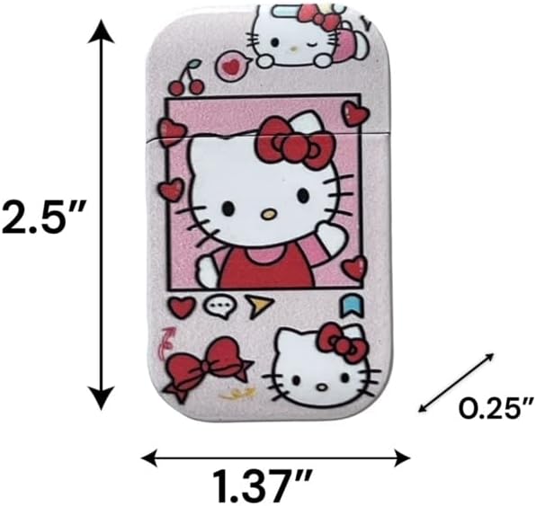 Miniatura 3 de Mechero NIVEK Kulomi Kitty KT con llama rosa de bolsillo recargable, lindo y a prueba de viento (Gato, Conejo, Melodía, Duffy) (A12-Ventana Caja