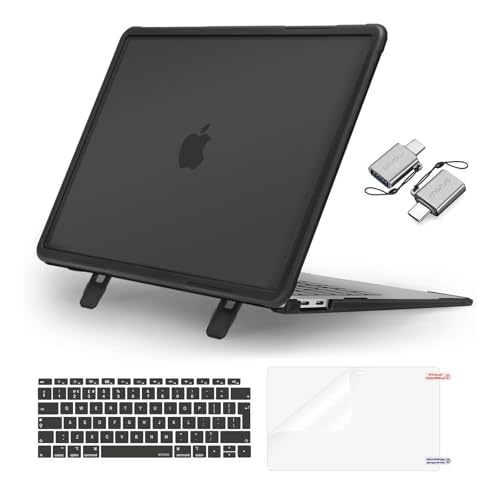 Carcasa MacBook Air 13 antichoque con protector de teclado negro
