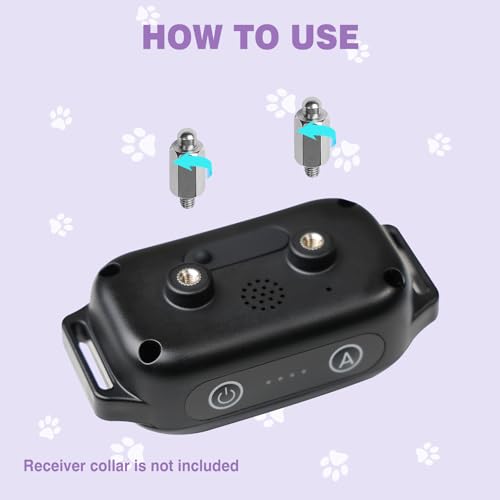 PaiPaitek Shock Collar Prongs Replacement, Contact Points Replacement Part for Dog Training Collar with Conductive Rubber Caps - Reduces Irritation and Skin Sensitivities (8 Pieces)