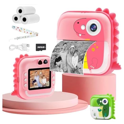 Nameer Câmera infantil com impressão instantânea, câmera instantânea HD 1080p com cartão SD 32G, fotografia e selfies de 24 MP, brinquedo portátil para crianças de 3 a 14 anos, aniversário para
