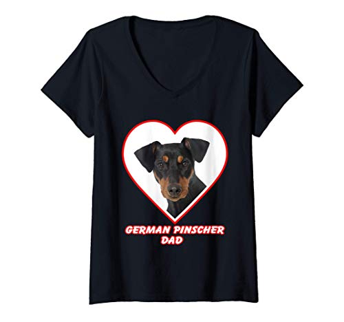 Mujer German Pinscher Dog Dad Camiseta Cuello V