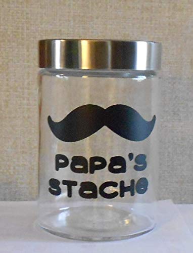 Personalized My Stache Mustache Glass Jar - Ideal Coin Bank and Candy Holder for Dads and Grandpas - Image 6