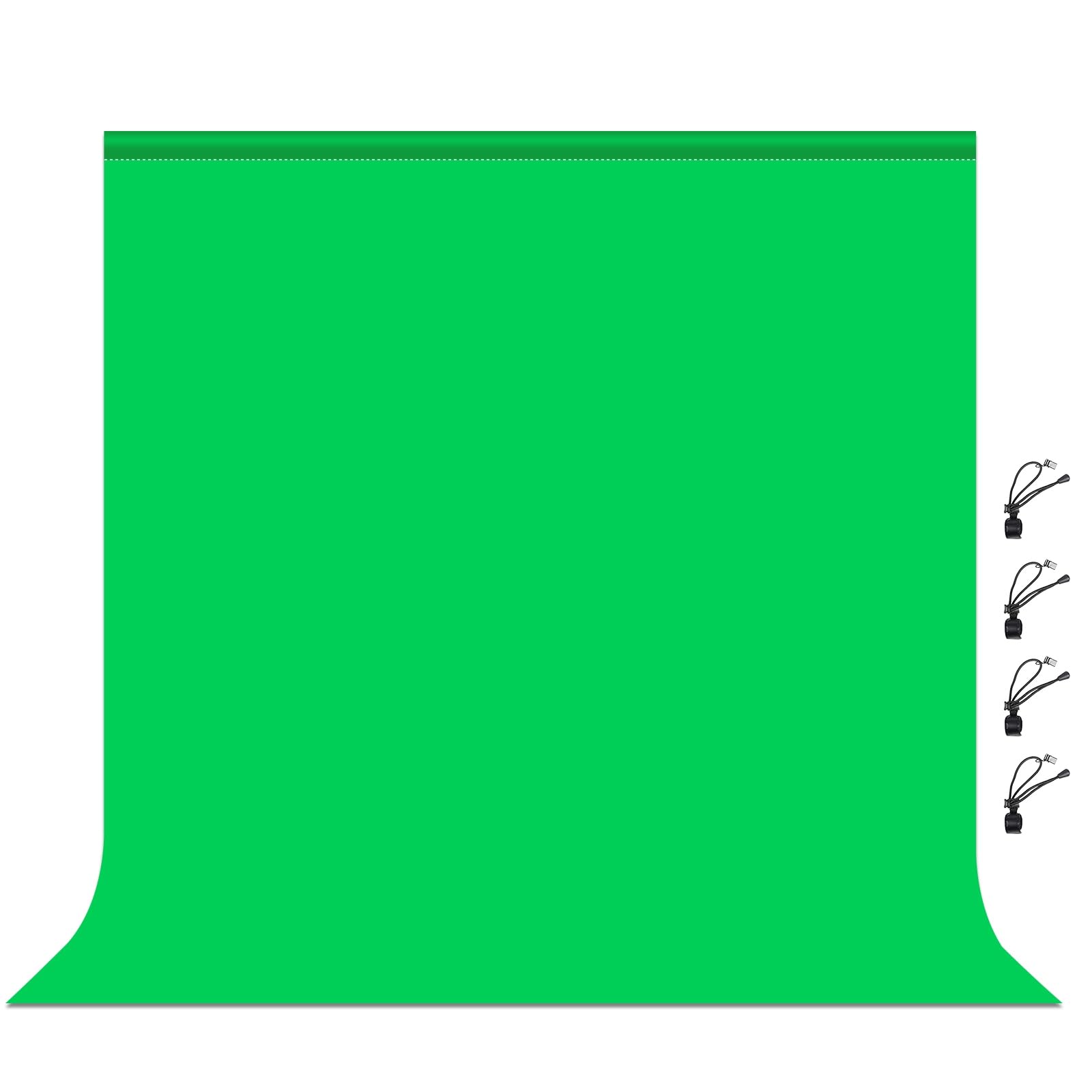PULUZGreen Screen Backdrop for Photography, 6.6ft×6.6ft Collapsible Green Background Cloth Curtain Chromakey Photo Studio Background with 4 Clamps for Photoshoot YouTube Video