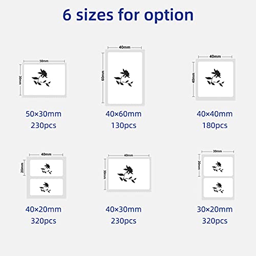 Qican Etiquetas térmicas à prova d'água Etiquetas autoadesivas Etiquetas de remessa de 2,0x1,2 pole