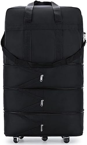 Miniatura 2 de Bolsa de viaje Oxford expandible extra grande con ruedas, impermeable, ligera, plegable, maleta, Negro -, Equipaje extensible central rígido