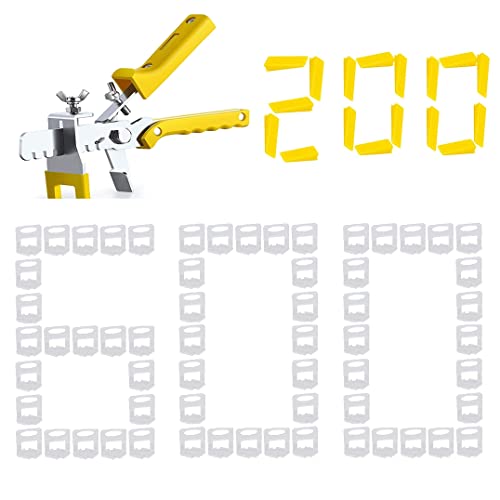 Tile Leveling System Kit, 600 Pcs Tile Spacers Clips And 200 Pcs Reusable Wedges With 1 Pc Floor Tiles Pliers For Stone And Tile Installation (1/12 Inch Tile Spacers) #TOP10