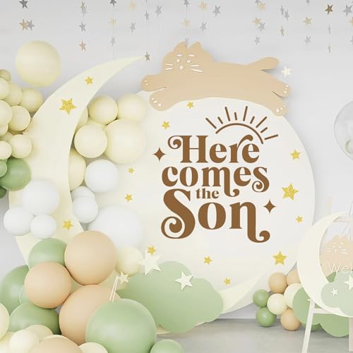 Here Comes The Son Baby Shower Party Decal Sign miniatura 3