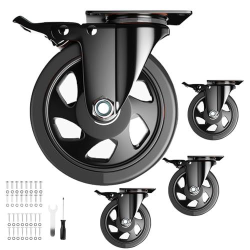 YUPEZOP 5 Inch Swivel Caster Wheels, Casters Set of 4 Heavy ...
