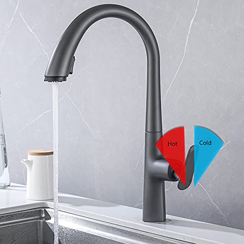 Robinet de cuisine mitigeur évier rotatif 360 douchette laiton noir