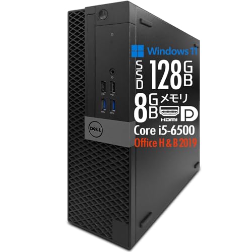 �y�����ςݕi�z�f�X�N�g�b�vPC OptiPlex �V���[�Y/Win11 Pro/��6���� Core i5-6500/SSD128GB/������8GB/DVD�}���`/MS Office H&B 2019/HDMI/DP