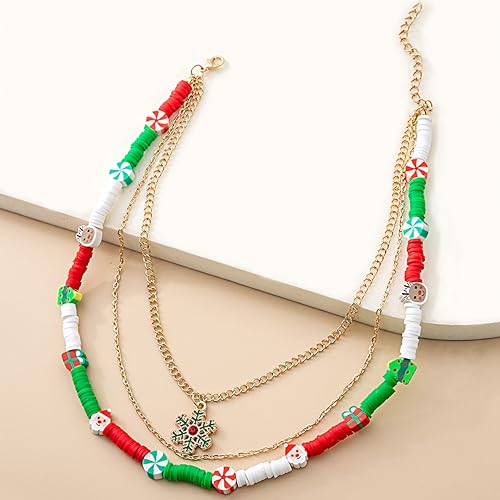 Collier de Noël multi-brins ornés de breloques magiques et perles nacrées - 2