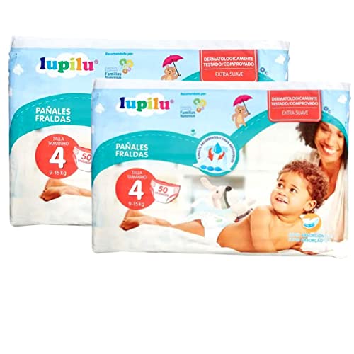 Pañales lupilu ultra secos, pañal con canal de aire pant Niño niña (Talla 4 (100 Unidades))