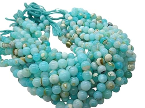 Peruvian opal beads bleu aqua pierre naturelle sérénité