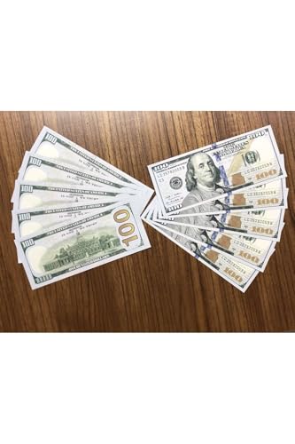 Yüz Dolar Geçersiz Şaka Düğün Parası Oyun Parası 100x100 Amerikan Doları Açık Yeşil, 100 Adet
