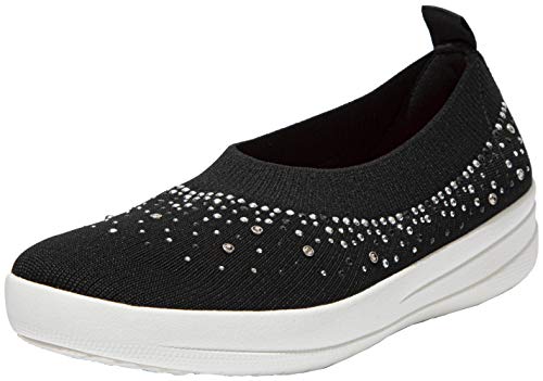 Fitflop Dv5001-070 Uberknit Ombre Crystal Ballerinas Black Us09 #TOP16