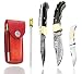 Buffalo Horn 6.5'' Custom Handmade Damascus Steel Brass Bloster Back Lock Folding Pocket Knife 100% Prime Quality With Sharpening Rod Plus Camel Bone Stainless Steel Pocket Knive LIMITED OFFER