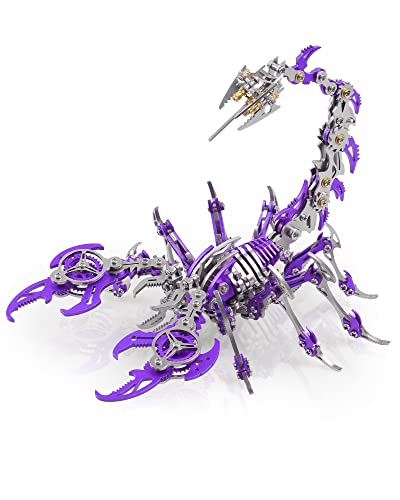 Scorpion 3D Metal Puzzles Kits for Adults Teens  454 Pcs  Mechanical Assembly Models  4 Hours to Build  Ideal for Gifts and Decorations (Purple)