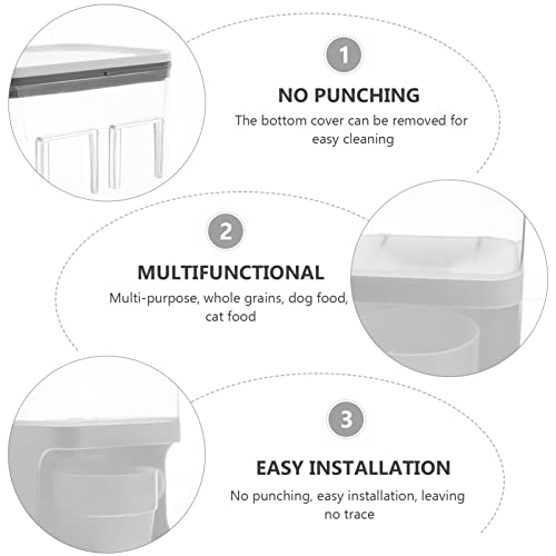 Balacoo Pet Storage Pet Storage Cat Food Plastic Storage Container For Pet Food Bird With Cup Wall- Mounted Food Dispenser For Dogs Cats Cat Litter Container Stackable Pet Food Storage Container #TOP6