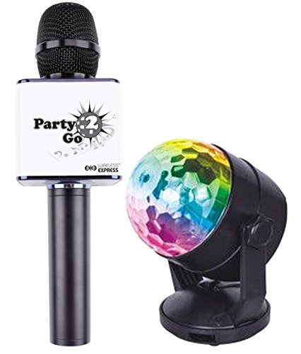 Party2Go Bluetooth Karaoke Microphone and Disco Ball Set (Black)
