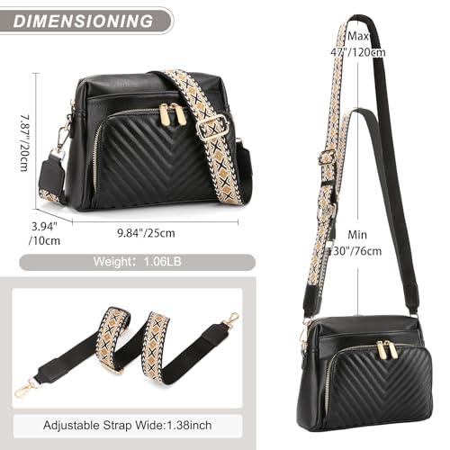GAEKEAO Quilted Crossbody Bags for Women Vegan Leather Purses with Wide Strap,Women's Mudium Travel Purse Built in Wallet by GAEKEAO - Used condition - Image 5