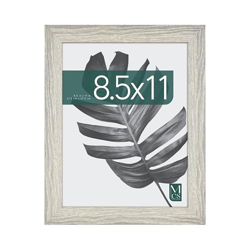 MCS Studio Gallery 8.5x11 Picture Frame Gray Woodgrain, Rectangle Photo Frame for Photos, Posters & Art Prints & Easel for Tapletop Display (1-Pack)
