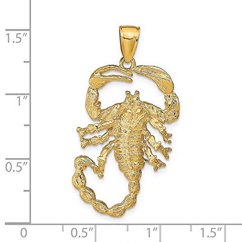 14k Yellow Gold Solid Scorpion Pendant Charm Necklace Zodiac Insect Man Animal Nature Outdoor Amphibian Crustacean Reptile Fine Jewellery For Dad Mens Gifts For Him steampunk buy now online