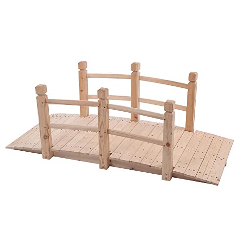 Enhance Your Garden Décor With This Anticorrosive Wood Arch Bridge - Small Burlywood Wooden Bridge Perfect For Courtyard & Outdoor Landscape Design #TOP2