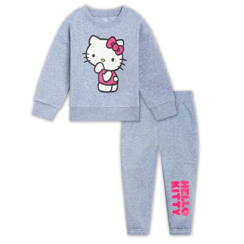Image of Hello Kitty Girls' 2-Piece Sweatshirt and Joggers Set Toddler to Big Kid