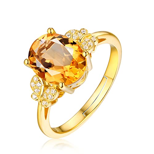Bague de Pierres précieuses Topaz HMJGDZG en argent massif et gemme éclatante