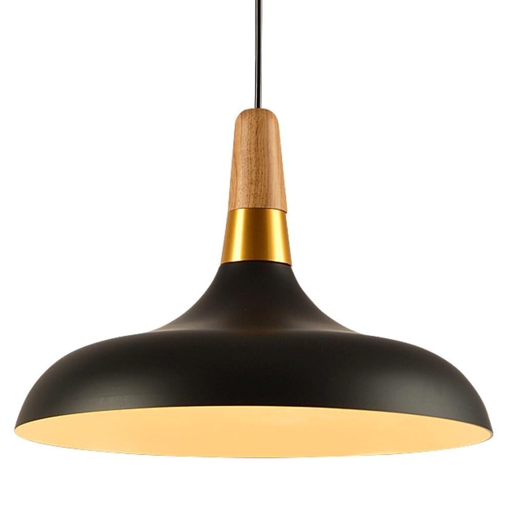 KXEcoLife American-Style Iron Chandelier - Hat-Shaped Pendant Light with E27 Base for Corridor and Balcony(Dark)