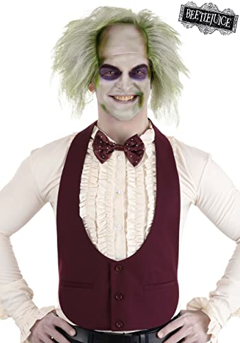 Beetlejuice Wedding Suit Blazer for Men | Adult Burgundy Suit Jacket, Pants, Vest, Shirt and Bowtie2