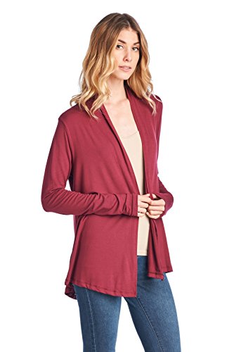 Image of Women Casual Open Front Long Sleeve Lightweight Softest Viscose Made from Bamboo Cardigan
