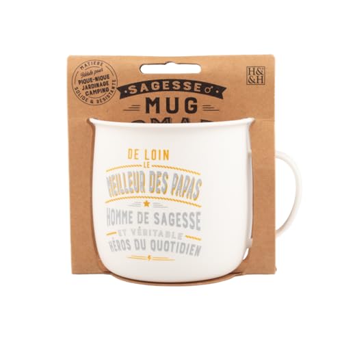 MUG NOMADE - Mug à thé et café personnalisé Meilleur papa - cadeau pour Homme, Couleurs Pastel (Rose, Bleu, Vert, Jaune)