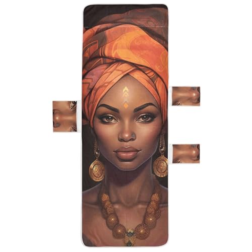 South African Woman Chaise Lounge Cover Chair Towels Pool Lounge Beach Chair Cover Coast Sun Lounger 85" x 30"
