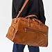Berliner Bags Vintage Genuine Leather Duffle Austin XL for Travel or the Gym, Weekender Bag with Shoe Compartment, Overnight Bag for Men and Women - Brown
