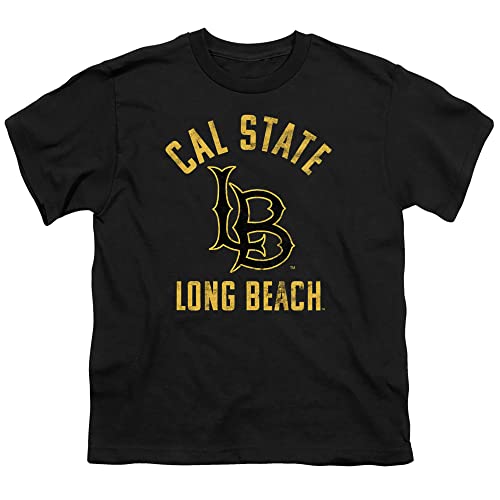 California State University, Long Beach Official Dirtbags Logo Unisex Youth T Shirt,Black, Medium