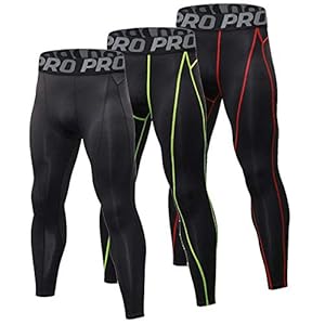 YUSHOW 3er Pack Kompressionshose Herren Sportleggings