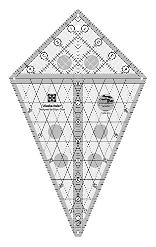 Creative Grids Alaska Ruler – CGRLBQ1 – Made in USA, 7-1/4in x 12in, Non-Slip Grip Acrylic Quilting, Sewing, Crafting, Patchwork Ruler & Template