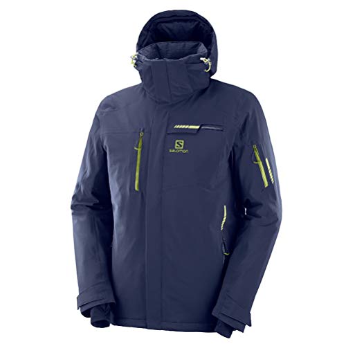 Salomon Herren Ski-Jacke mit Kapuze, BRILLIANT JKT M, Synthetik, blau (Night Sky), Größe: L, LC1192000