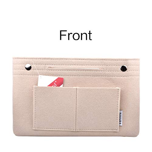 Vercord Felt Purse Tote Organizer Insert Divider Inside Handbag For Women Medium Beige, 11 Inch X7.1 Inch X3.5 Inch #TOP3