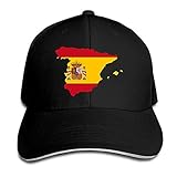 Material: Wolle. Import. Vidmkeo Weinlese-Erwachsener Spanien-Flaggen-Karten-Hysteresen-Hut-Schwarz-Sandwich-Schirmmütze-Schwarzes Multicolor44