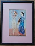  Picasso stampa incorniciata, 30,5 x 40,6 cm cornice, Rare Picasso stampa, la toilette